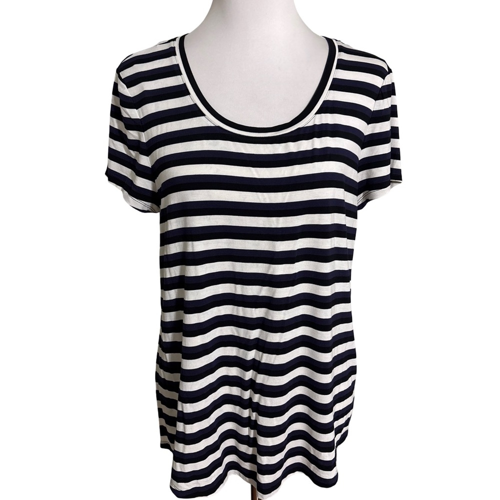 Premise Black White Striped Short Sleeve Tee